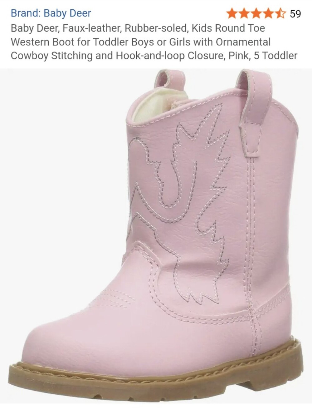 Kids Pink Western Cowboy Boots